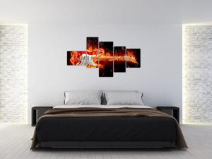 Obraz - gitara v ohni (Obraz 150x85cm)
