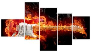 Obraz - gitara v ohni (Obraz 150x85cm)