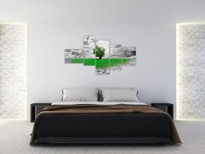 Zelený ostrov vo vyprahnutej krajine - obrazy do obývačky (Obraz 150x85cm)