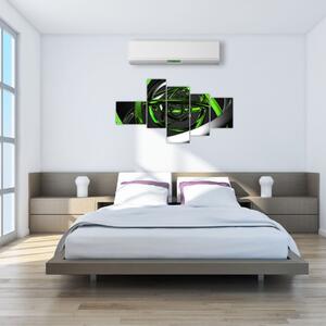 Zelená a sivá - moderný obraz do bytu (Obraz 150x85cm)