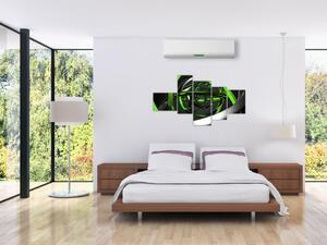 Zelená a sivá - moderný obraz do bytu (Obraz 150x85cm)