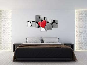 Červené srdce - obrazy na stenu (Obraz 150x85cm)