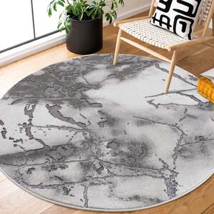 Dekorstudio Moderný okrúhly koberec CHIC 501 - sivý Priemer koberca: 120cm