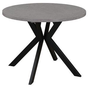 KONDELA Jedálenský rozkladací stôl, betón svetlý/čierna, 100-250x75,5 cm, LUKOS