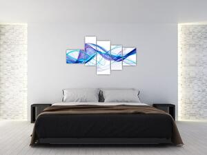 Obraz: abstraktné modrá vlna (Obraz 150x85cm)