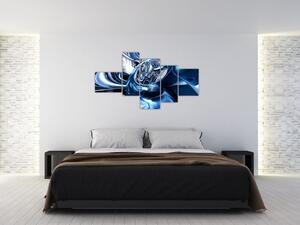 Modrý abstraktný obraz (Obraz 150x85cm)