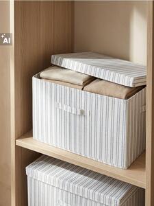 Sinsay - Skladací úložný box s pruhmi - zelená