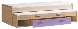 Výsuvná posteľ 80x200 s matracom Lorento 16 Ash/purple