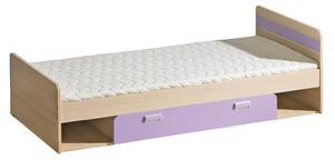 Jednolôžková posteľ 80x190 Lorento 13 s matracom Popol/Purpurová