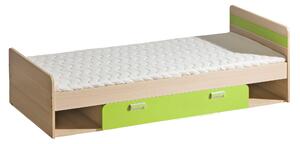 Jednolôžková posteľ 80x190 Lorento 13 s matracom Popol/zelená