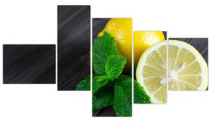 Obraz citrónu na stole (Obraz 150x85cm)