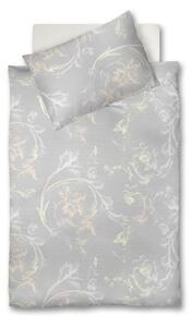POSTEĽNÁ BIELIZEŇ, satén, sivá, svetložltá, 140/220 cm Fleuresse - Obliečky & plachty