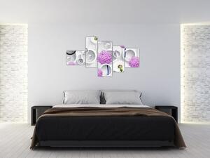 Moderný obraz ružových kvetov (Obraz 150x85cm)