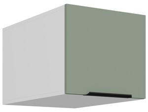 Horná skrinka s výklopnými dvierkami LUNARA - šírka 40 cm, zelená / biela