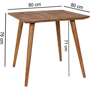 Jedálenský Stôl Repa Masív 80x80 Cm