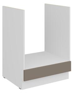Sporáková skrinka LUNARA - šírka 60 cm, tmavo béžová / biela