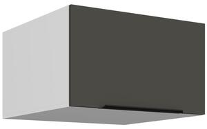 Horná hlboká skrinka s výklopnými dvierkami LUNARA - šírka 60 cm, grafit/biela