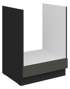 Sporáková skrinka LUNARA - šírka 60 cm, grafit / čierna