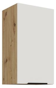 Horná kuchynská skrinka LUNARA - šírka 40 cm, biela / dub artisan