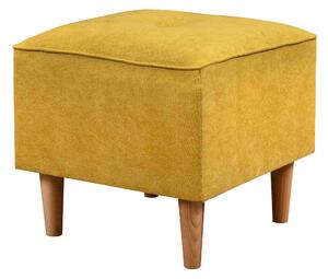 Škandinávsky set nábytku pohovka s kreslom a pufom Žltá