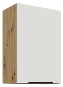 Horná kuchynská skrinka LUNARA - šírka 50 cm, biela / dub artisan