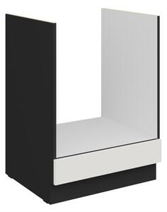 Sporáková skrinka LUNARA - šírka 60 cm, biela / čierna