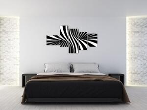Čiernobiely abstraktný obraz (Obraz 150x85cm)
