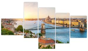 Obraz Budapešť - výhľad na rieku (Obraz 150x85cm)