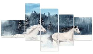 Obraz bežiacich koní (Obraz 150x85cm)