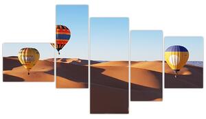 Obraz - teplovzdušné balóny v púšti (Obraz 150x85cm)