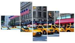 Moderný obraz - žlté taxi (Obraz 150x85cm)