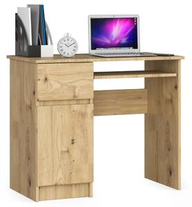 PC stôl KALRION - dub artisan, ľavé prevedenie