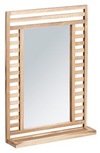 Nástenné zrkadlo s poličkou s dreveným rámom 50x70 cm Acina – Wenko