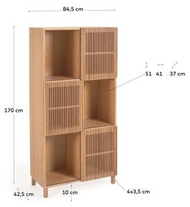Knižnica v dekore duba s posuvnými dverami v prírodnej farbe 85x170 cm Beyla – Kave Home
