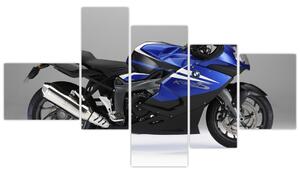 Obraz modrého motocykla (Obraz 150x85cm)
