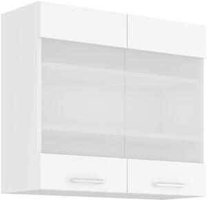 Horná skrinka do kuchyne s vitrínou EKO 80 GS-72 2F biela