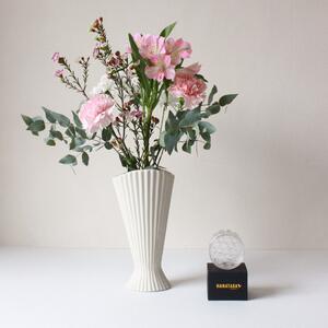 Exkluzívny set: váza Fountain Off White 23 cm + aranžovací krúžok Hanataba