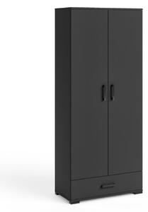 Vysoká dvojdverová skriňa 80 cm KLENRI - čierna