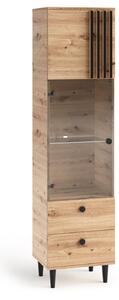 Presklená úzka skriňa 50 cm WARDOX - dub artisan