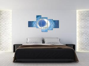 Moderný obraz - modrá abstrakcie (Obraz 150x85cm)