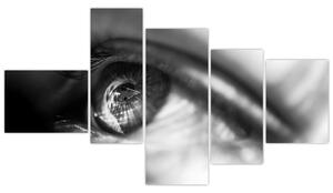 Čiernobiely obraz - detail oka (Obraz 150x85cm)