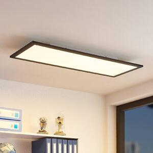 Lindby LED panel Nelios, 80 x 30 cm, čierny, kov, Čierna, Kuchyňa, Hliník, Moderný, Stropné svetlo