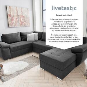 SEDACIA SÚPRAVA, textil, antracitová Livetastic - Online Only obývacie izby, Online Only