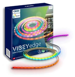 Calex LED pásik Vibey, dĺžka 5 m, zástrčka, diaľkové ovládanie, RGB, CCT