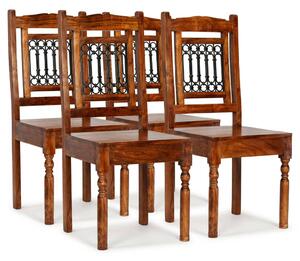 Jedálenské stoličky 4 ks masívne drevo so sheeshamovou úpravou