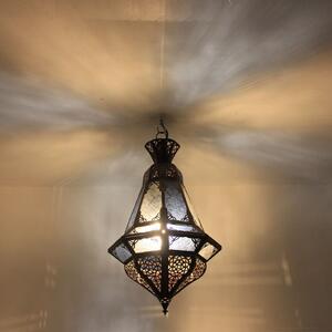 Marocká závesná lampa Houta modro - biela