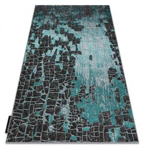 Moderný koberec DE LUXE 2079 vintage - Štrukturálny zelený / antracit