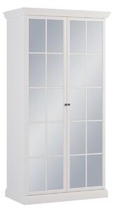Zrkadlová šatníková skriňa 103 cm LUCARA - biela