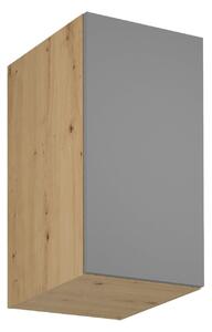 Horná hlboká kuchynská skrinka VALEN - šírka 40 cm, dub artisan / šedobéžová