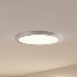 Prios LED stropné svietidlo Aureka, Ø 33 cm, strieborná, kov, Hliník / sivá / zinok, Obývacia izba / jedáleň, Hliník, Moderný, Zapustené stropné svietidlo